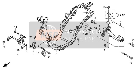 50100KTF670, Body Comp., Frame, Honda, 0